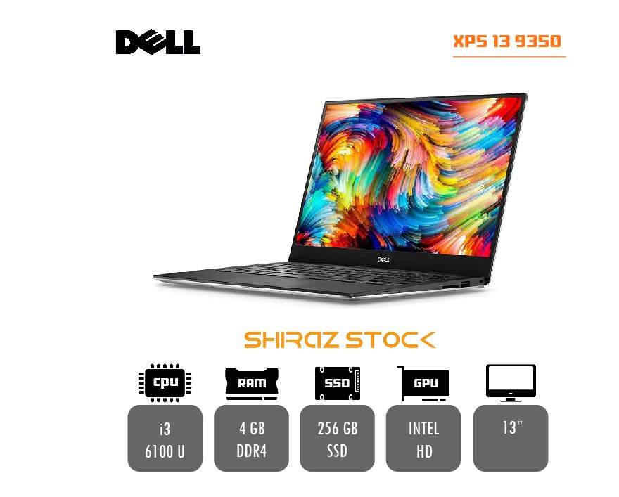 لپ تاپ استوک "Dell XPS 13 9350 | i3-6100U | 4GB-DDR4 | 256GB-SSDm.2| 13 لپ تاپ استوک "Dell XPS 13 9350 | i3-6100U | 4GB-DDR4 | 256GB-SSDm.2| 13